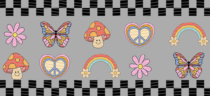 16oz Distressed Checkered-DC-129